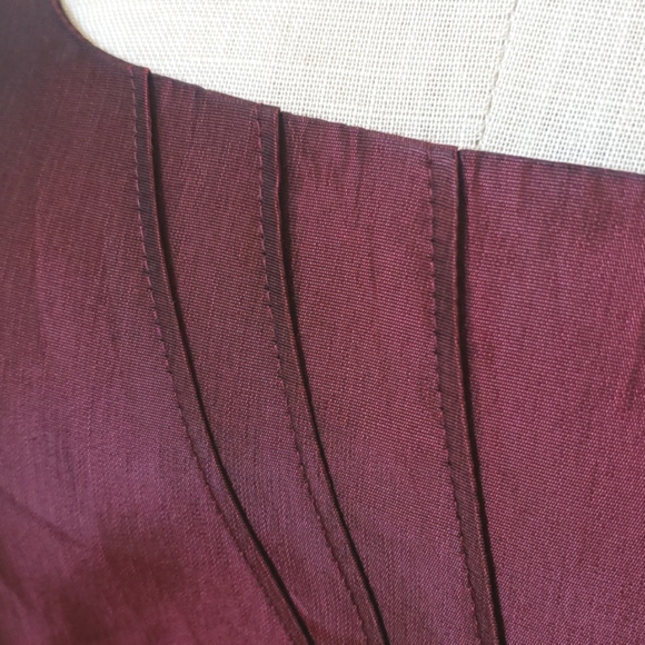 ANTONIO MELANI  Burgundy Red Formal Dress Fit and Flare Iridescent Satin SIZE 2 - Picture 10 of 11